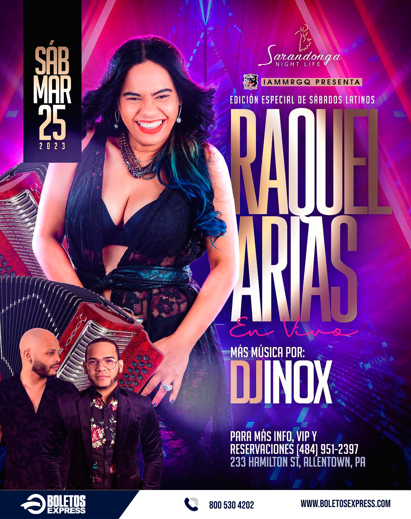 RAQUEL ARIAS Tickets ExpressTix